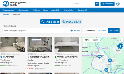 Screenshot von www.changing-places.org stark verkleinert