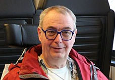 Bernd Kittendorf in einem Zug, Foto: Claudia Kittendorf-Wolf, 2023 Bernd Kittendorf in einem Zug, Foto: Claudia Kittendorf-Wolf, 2023